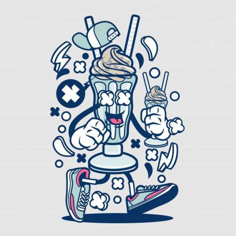 Fresh Ice Cream Cartoon