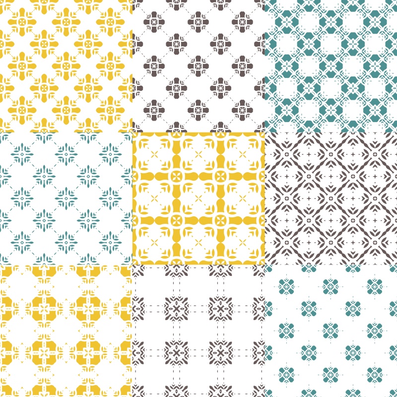 优雅的几何无缝图案集合05