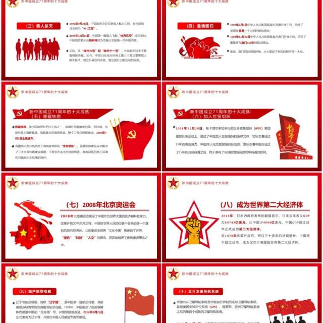 红色党政风盛世华诞国庆壮丽71载新时代周年庆党建党课PPT模板 红色党政风盛世华诞国庆壮丽71载新时代周年庆党建党课PPT模板