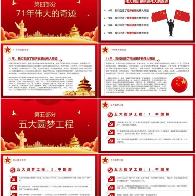 红色党政风盛世华诞国庆壮丽71载新时代周年庆党建党课PPT模板 红色党政风盛世华诞国庆壮丽71载新时代周年庆党建党课PPT模板