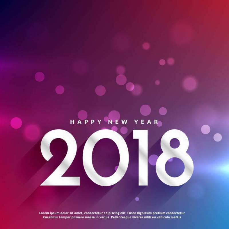 优雅2018年快乐新的一年散景彩色背景