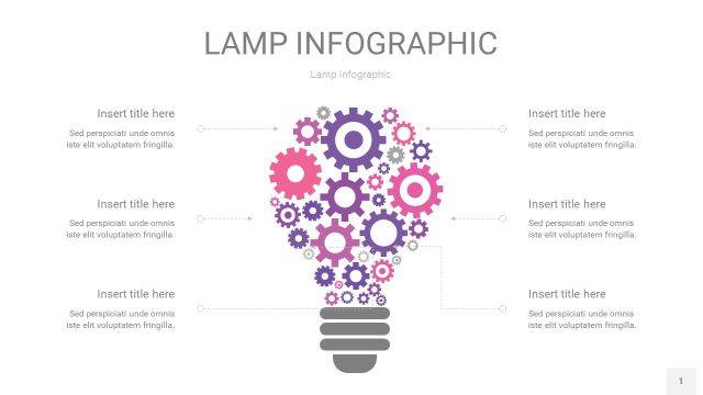 渐变粉色创意灯PPT信息图1