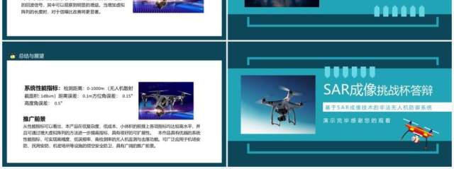 SAR成像技术的非法无人机防御系统答辩动态PPT模板 SAR成像技术的非法无人机防御系统答辩动态PPT模板