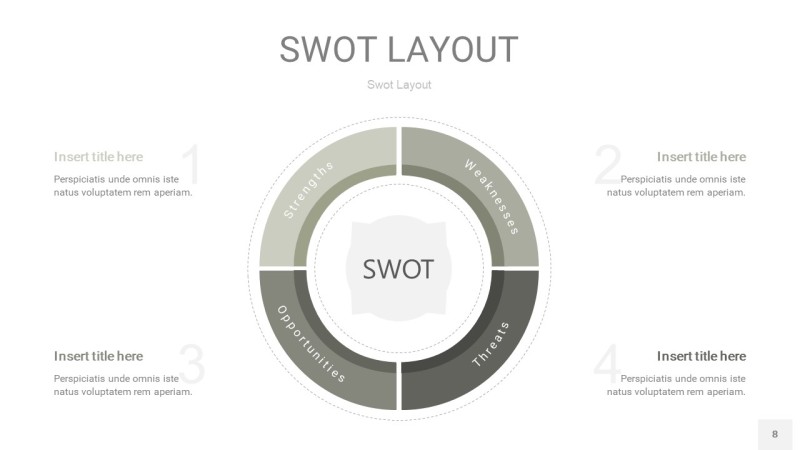 灰色SWOT图表PPT8