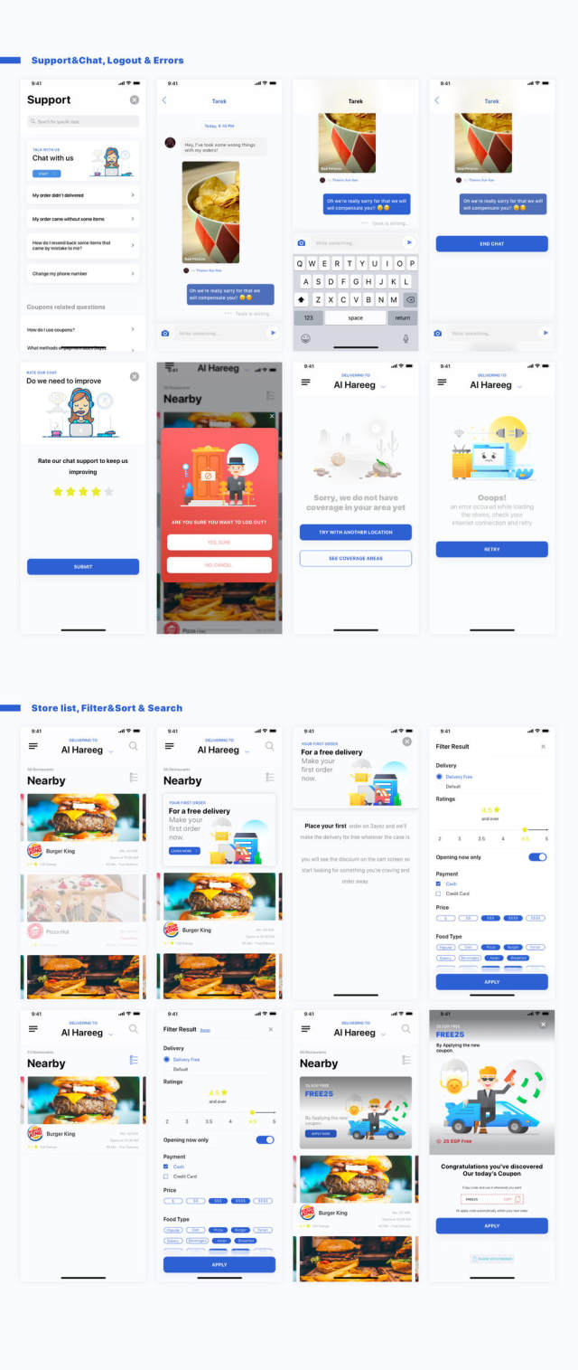 Adobe XD和Sketch Food Delivery UI Kit，Food Delivery App V 2.0