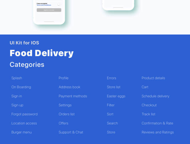 Adobe XD和Sketch Food Delivery UI Kit，Food Delivery App V 2.0