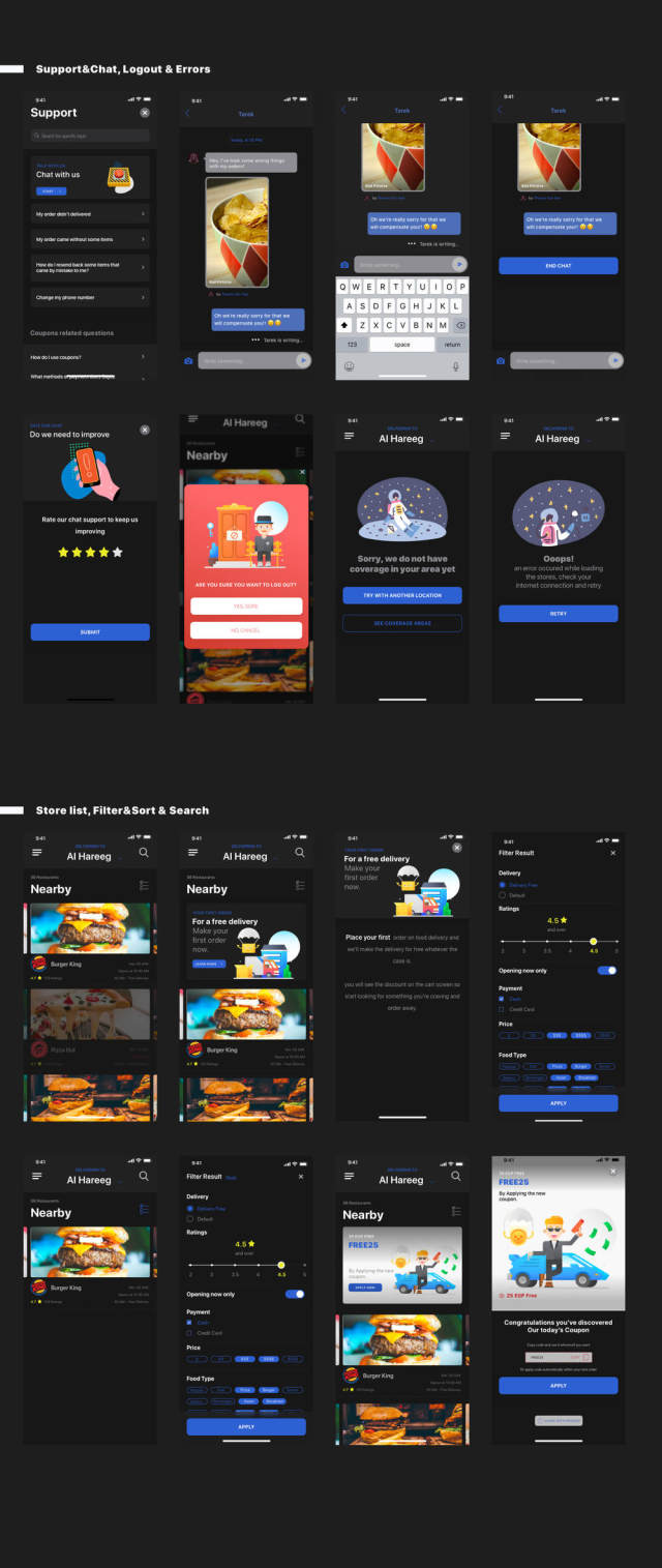 Adobe XD和Sketch Food Delivery UI Kit，Food Delivery App V 2.0