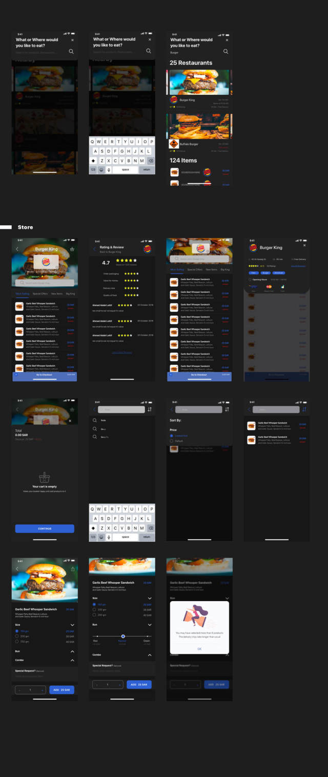 Adobe XD和Sketch Food Delivery UI Kit，Food Delivery App V 2.0