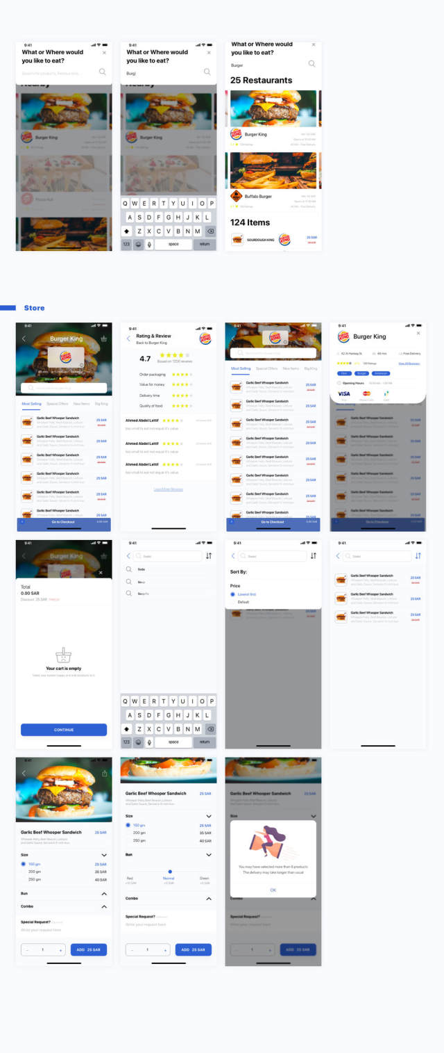 Adobe XD和Sketch Food Delivery UI Kit，Food Delivery App V 2.0