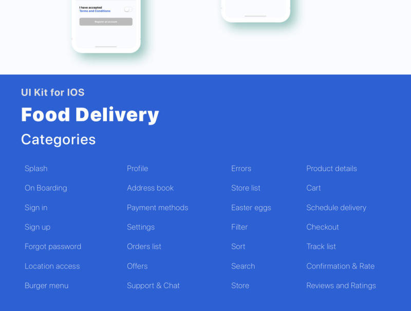 Adobe XD和Sketch Food Delivery UI Kit，Food Delivery App V 2.0