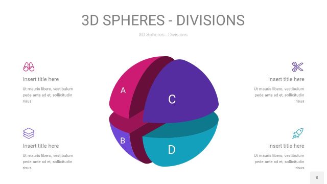 青紫色3D球体切割PPT信息图8