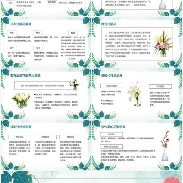 绿色小清新花艺培训教育课程PPT模板 绿色小清新花艺培训教育课程PPT模板