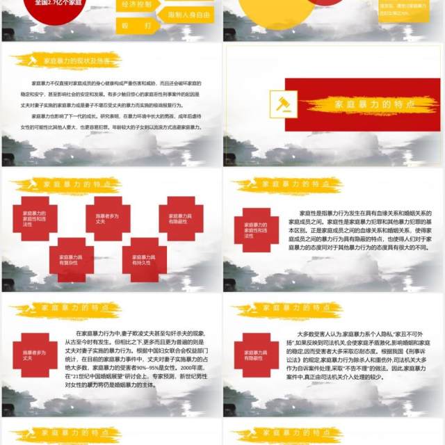 红色反对抵制家暴对家庭暴力说不守护美好家庭PPT模板 红色反对抵制家暴对家庭暴力说不守护美好家庭PPT模板