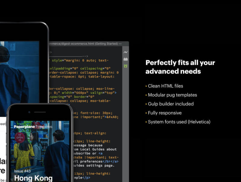 响应式电子邮件模板，没有麻烦，Paperplane电子邮件模板