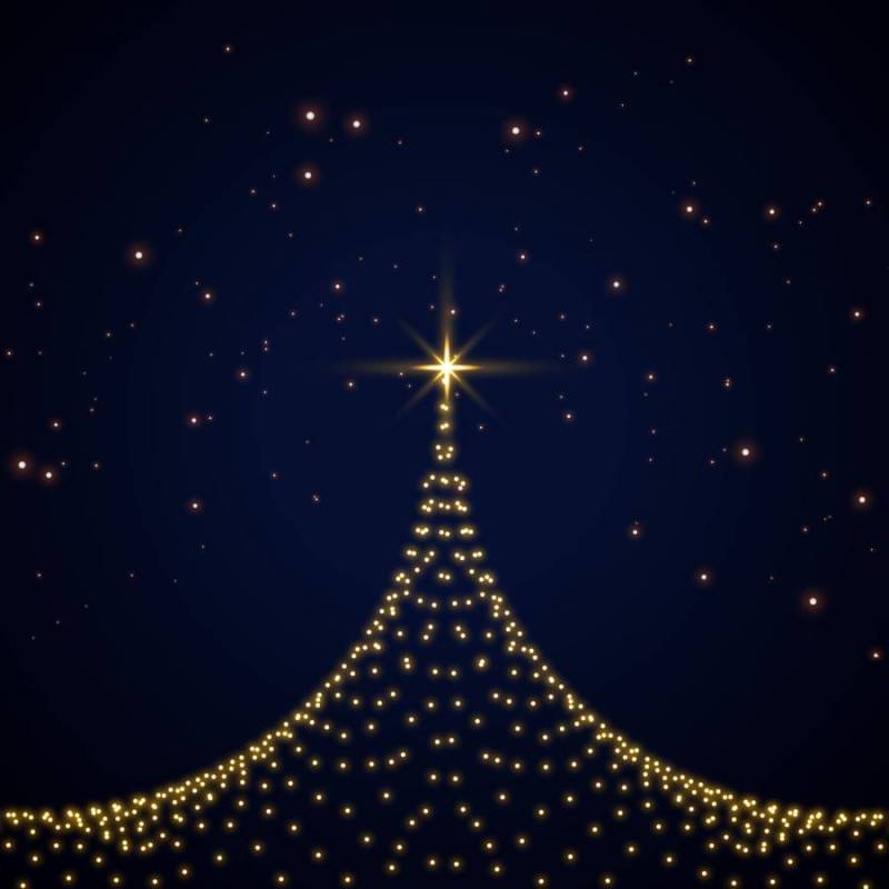 创意闪耀圣诞树卡设计