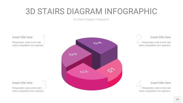 渐变粉紫色3D阶梯PPT图表10