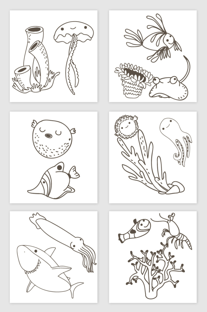 各种海洋生物矢量元素合集