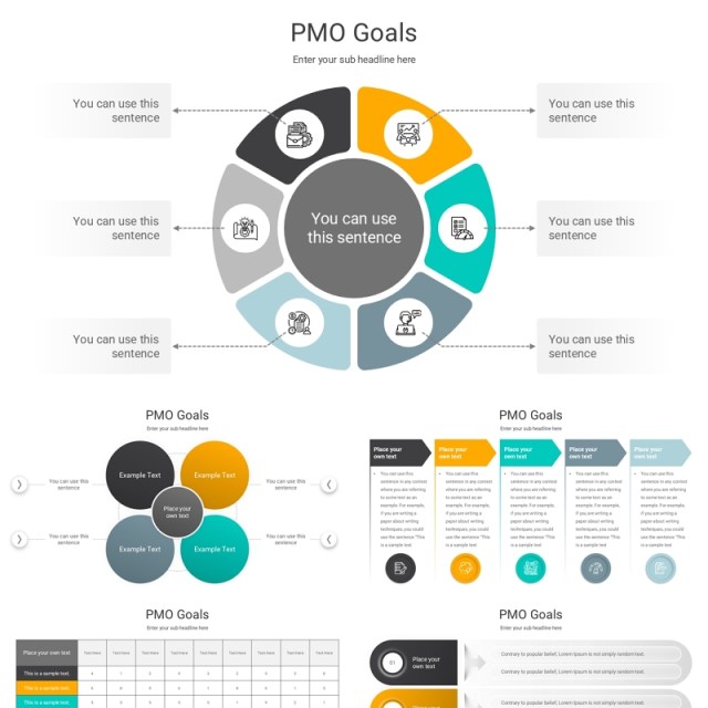 项目管理办公信息图PPT模板PMO Goals 项目管理办公信息图PPT模板PMO Goals