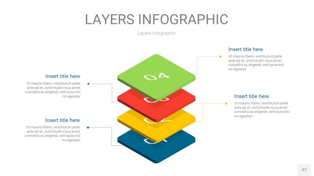 四色3D分层PPT信息图27