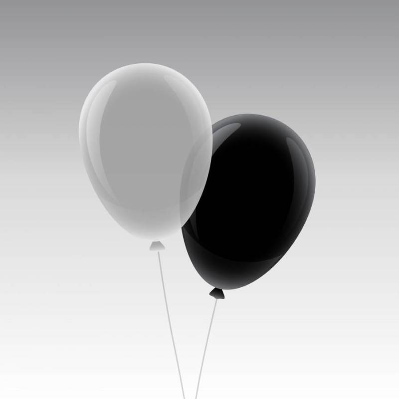 白色和黑色飞行气球样机设计