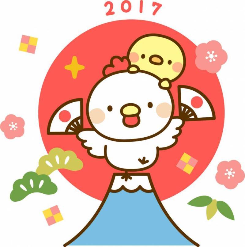 富士山，小鸡和鸡