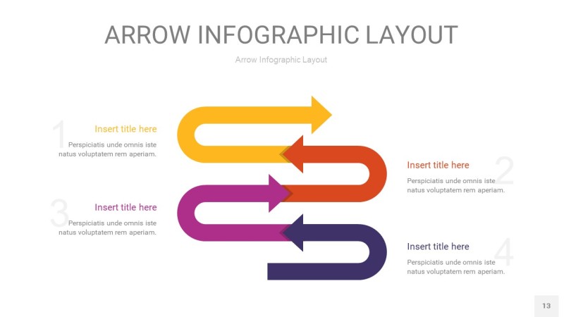 彩色箭头PPT信息图表13