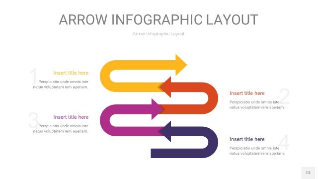 彩色箭头PPT信息图表13