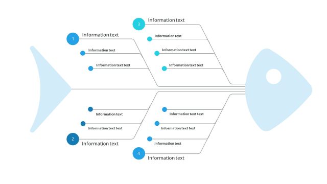 蓝色鱼骨图PPT图表-23