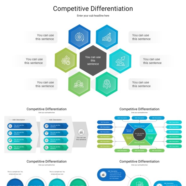 竞争差异化信息图PPT模板素材Competitive Differentiation