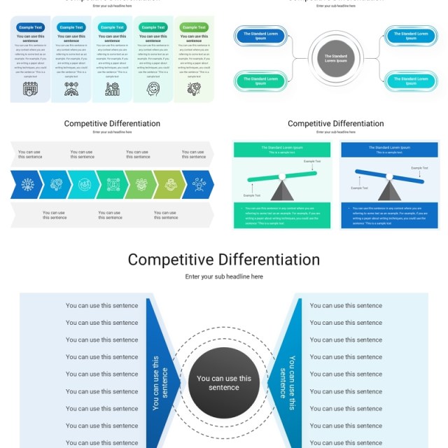 竞争差异化信息图PPT模板素材Competitive Differentiation