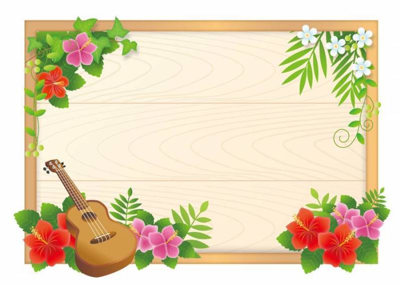 尤克里里琴和木槿框架