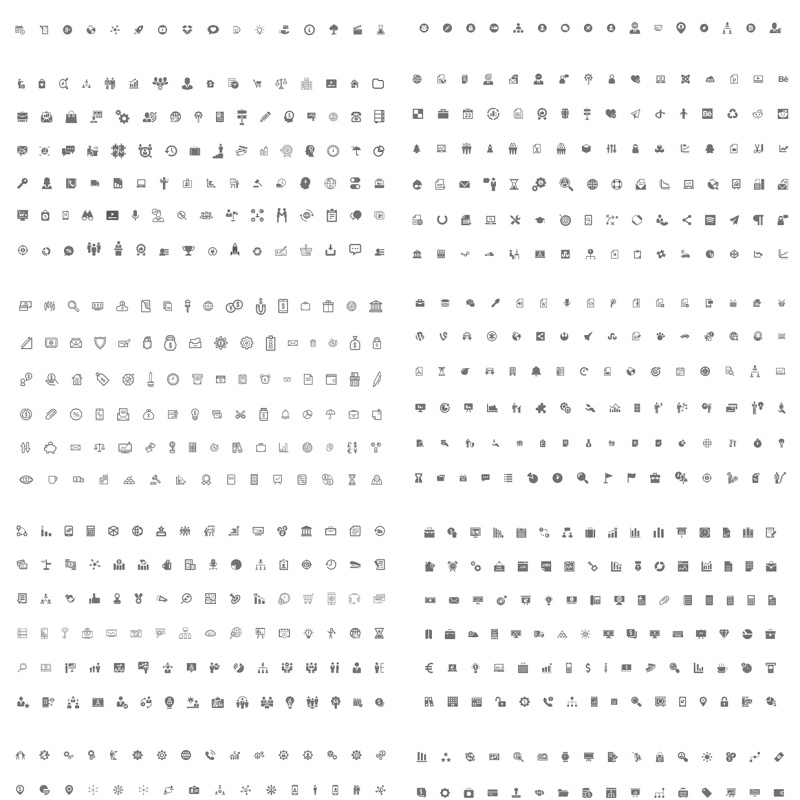 56页简洁商务图标元素PPT素材