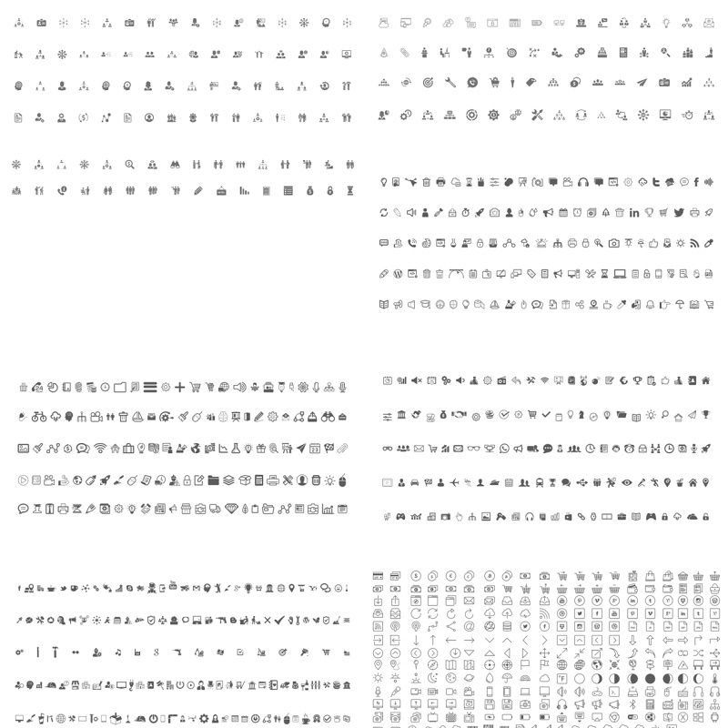 56页简洁商务图标元素PPT素材