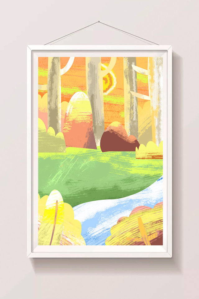 水彩树木插画设计 水彩树木插画设计