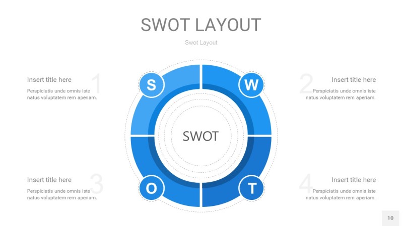 蓝色SWOT图表PPT10