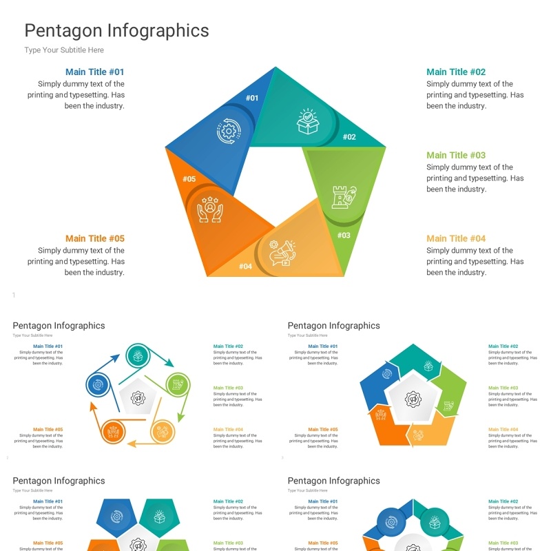 五边形信息图PPT模板Pentagon Infographics