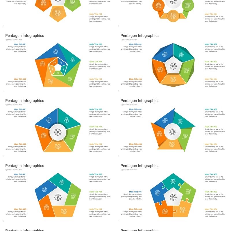 五边形信息图PPT模板Pentagon Infographics