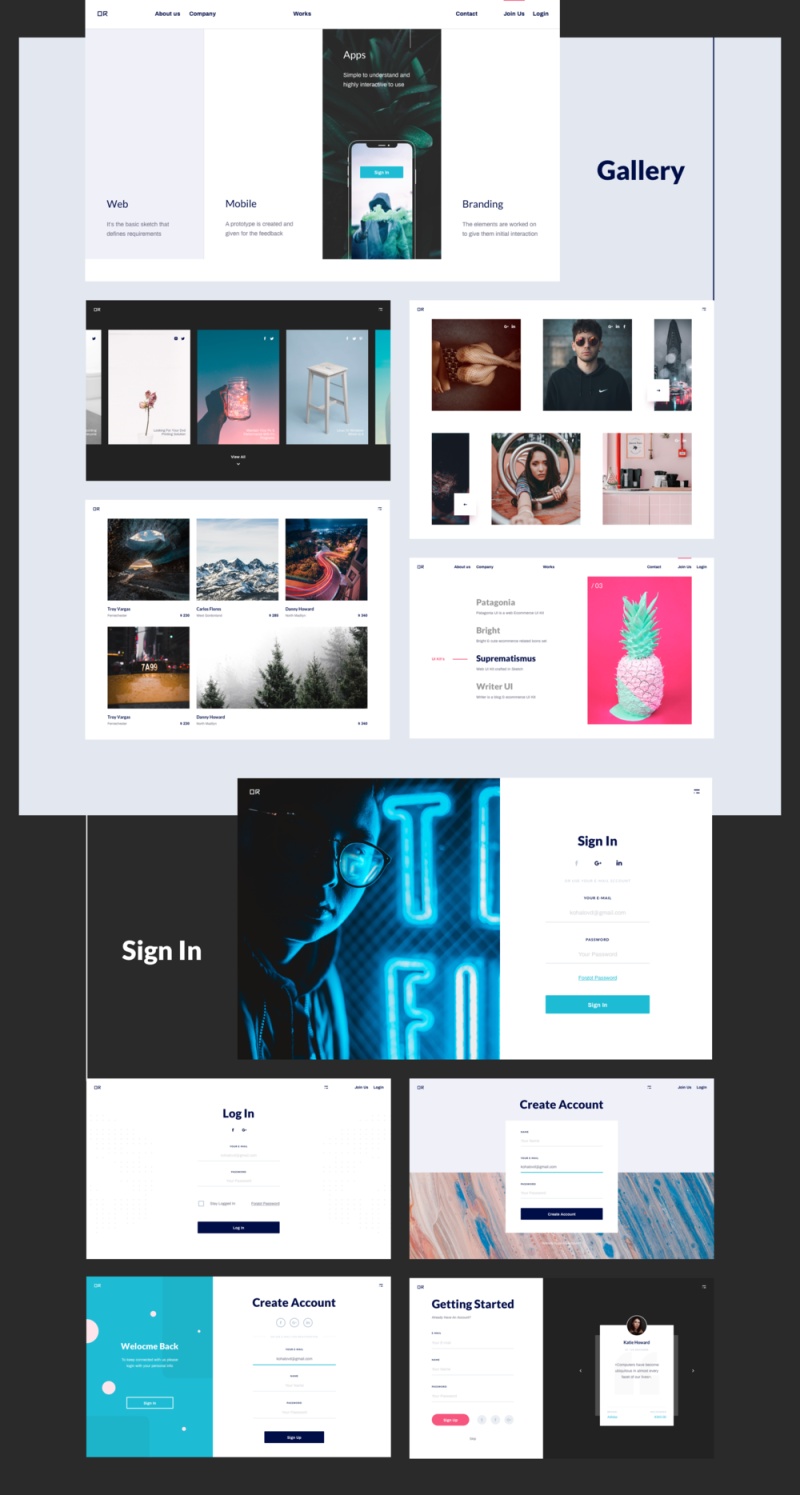 用于Sketch的Organix UI工具包，Organix UI模板