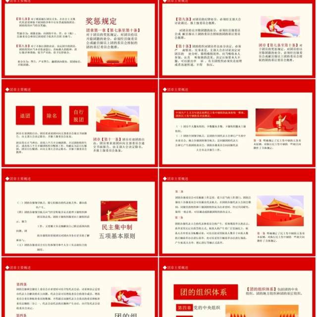 中国共青团团章学习解读认真学习团章严格遵守团章动态PPT模板 中国共青团团章学习解读认真学习团章严格遵守团章动态PPT模板