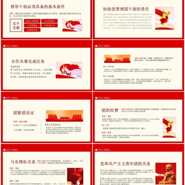中国共青团团章学习解读认真学习团章严格遵守团章动态PPT模板 中国共青团团章学习解读认真学习团章严格遵守团章动态PPT模板