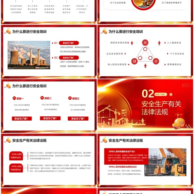 红色企业三级安全教育培训PPT模板 红色企业三级安全教育培训PPT模板