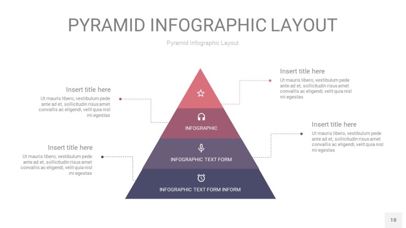 中紫色3D金字塔PPT信息图表18