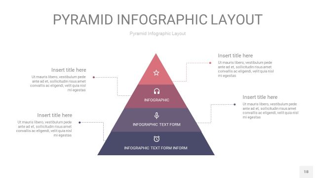 中紫色3D金字塔PPT信息图表18