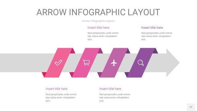 粉紫色箭头PPT信息图表11