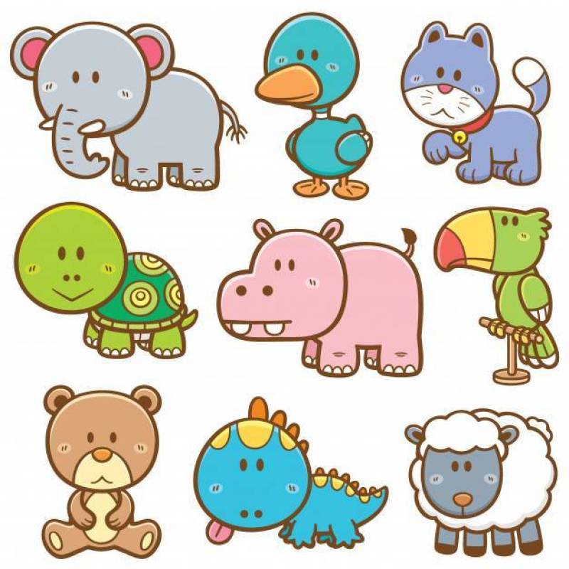 Cartoon animals set