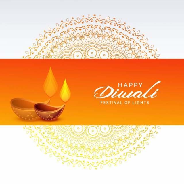 与diya灯和坛场装饰的diwali节日背景 与diya灯和坛场装饰的diwali节日背景