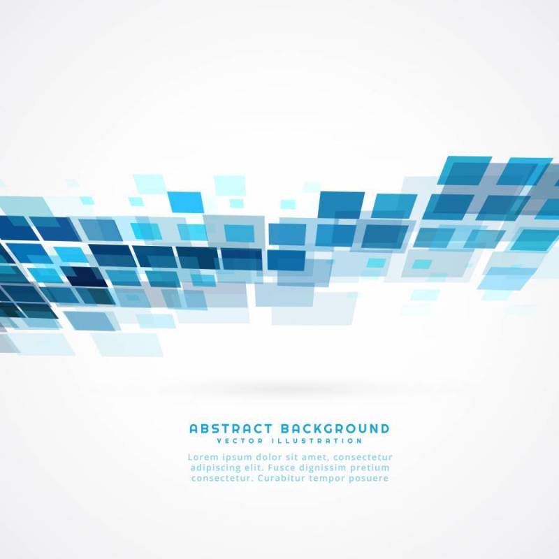 蓝色透视方形马赛克背景