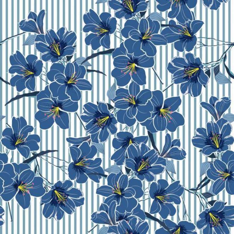 Summer cool blue blooming flowers