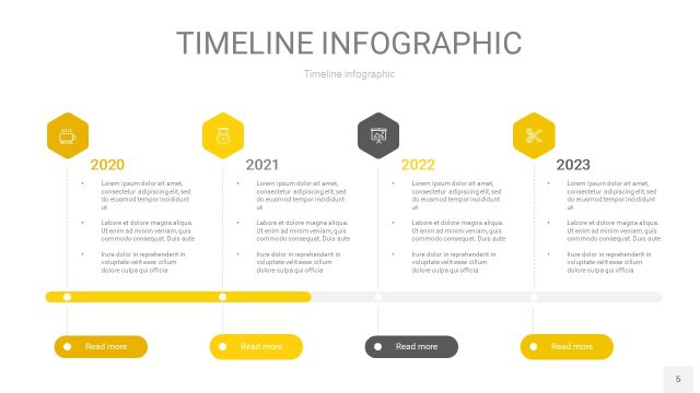 灰黄色时间轴PPT信息图5