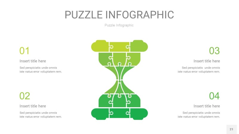 绿色拼图PPT图表21